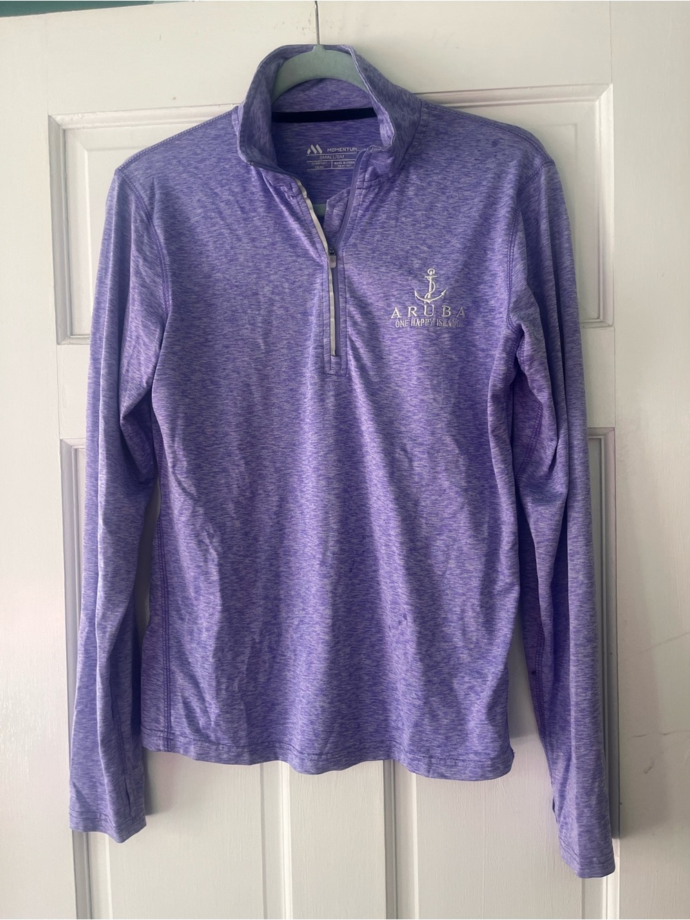 Aruba Purple Heather Quarter-Zip Performance Top - Kids